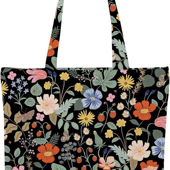 Brand New Multicolor Canvas Tote Bag 16.3*3.5*13 Stylish - Picture 1 of 6